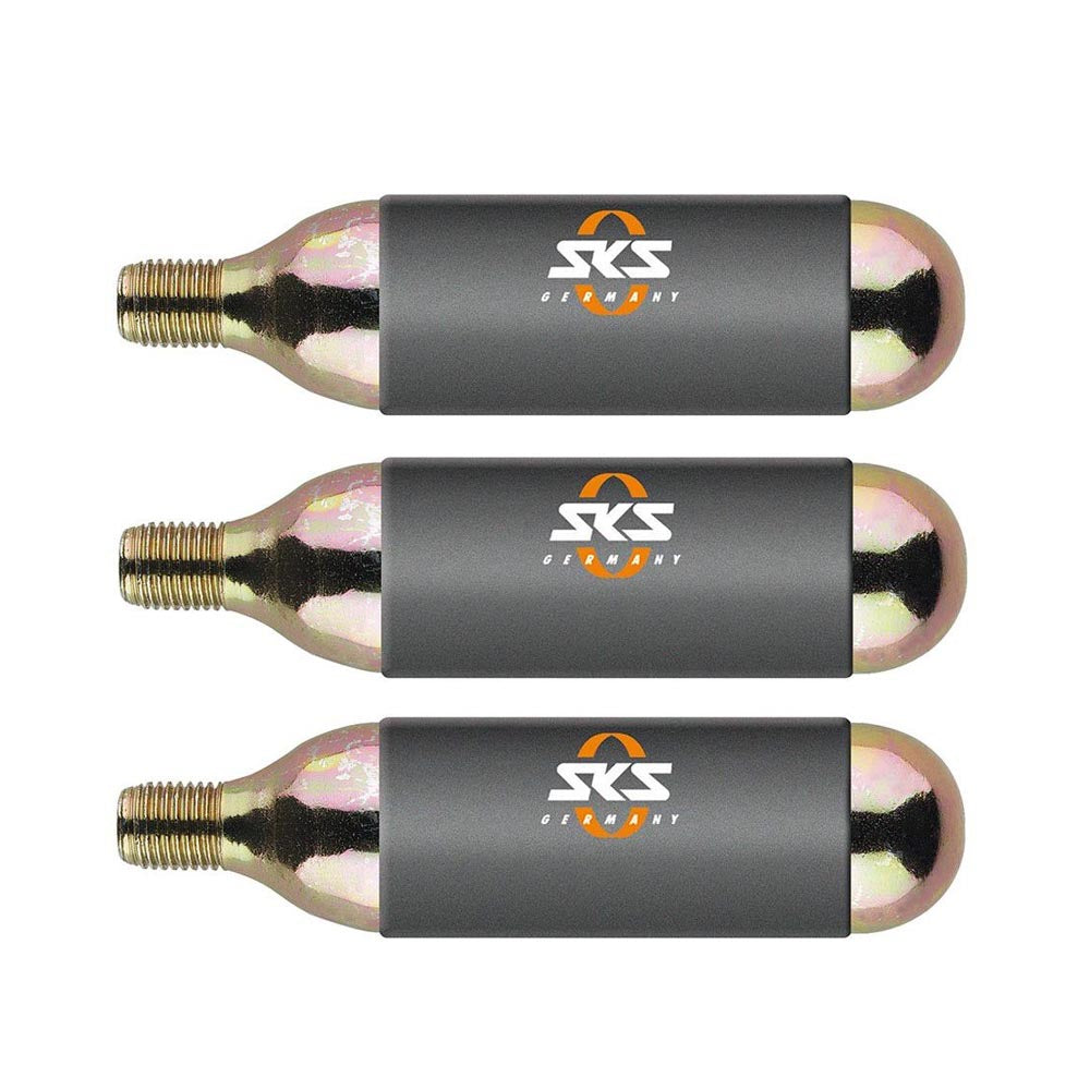 SKS Co2 Gas Cartridge: Threaded For Use With Airgun Bicycle Pump 16g x 3