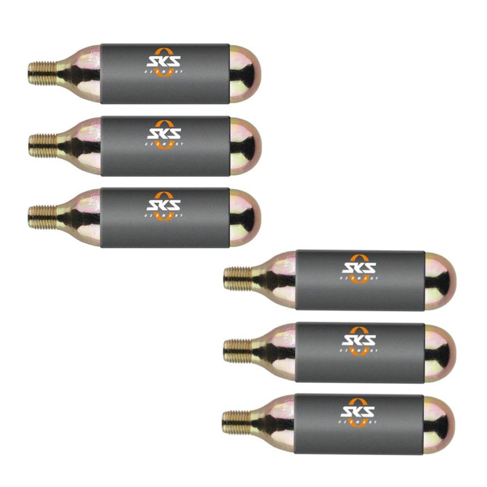 SKS Co2 Cartridge: Threaded, 16g for use with Airgun Bicycle Pump x 6