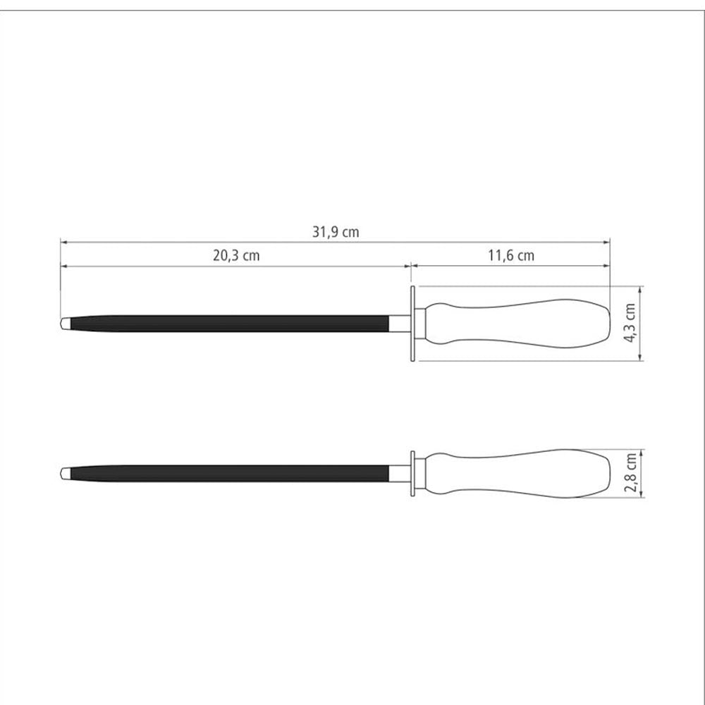 Tramontina Carbon Steel Rod Knife Sharpener with Polywood Handle