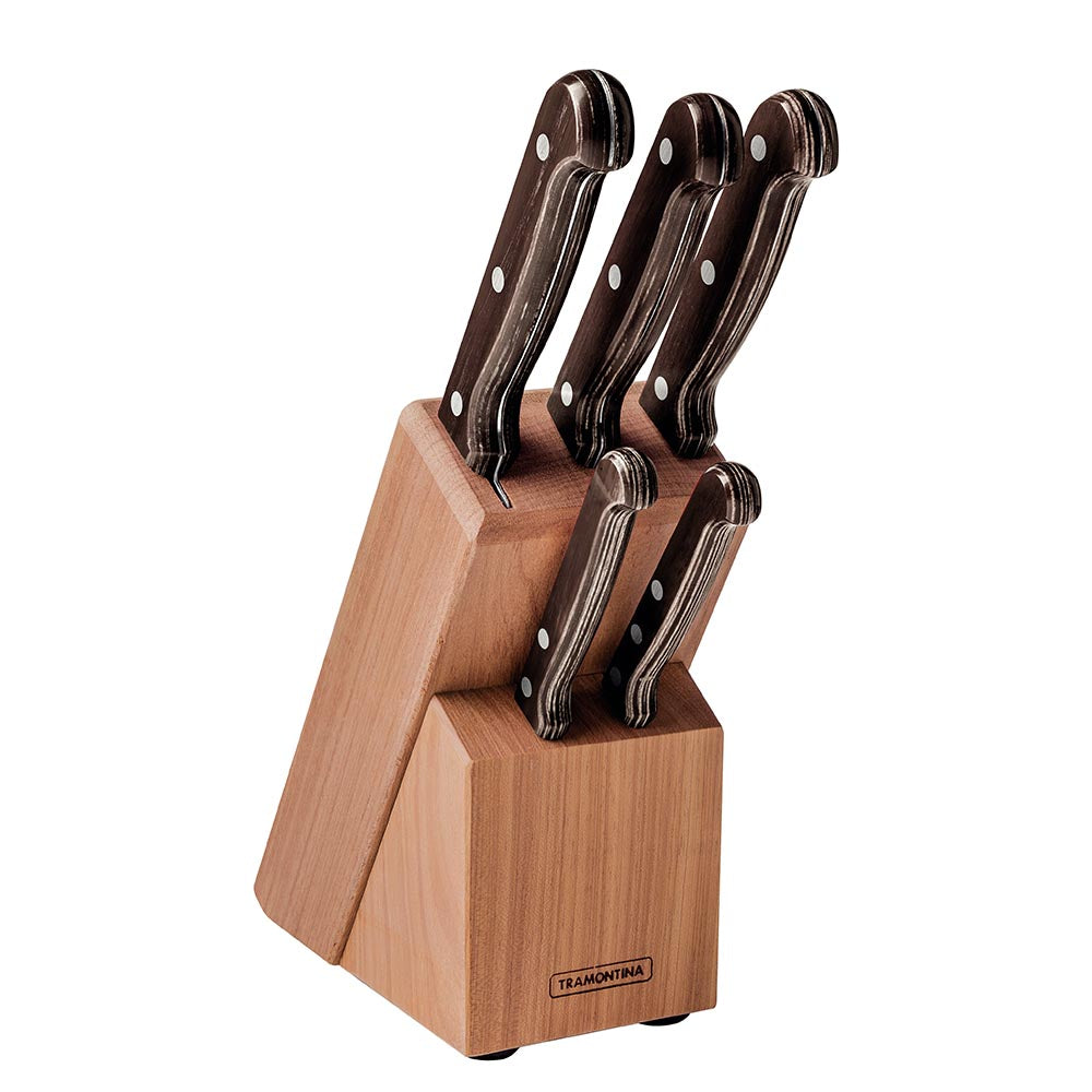 Tramontina Polywood Knife Block Set - 6 Pieces