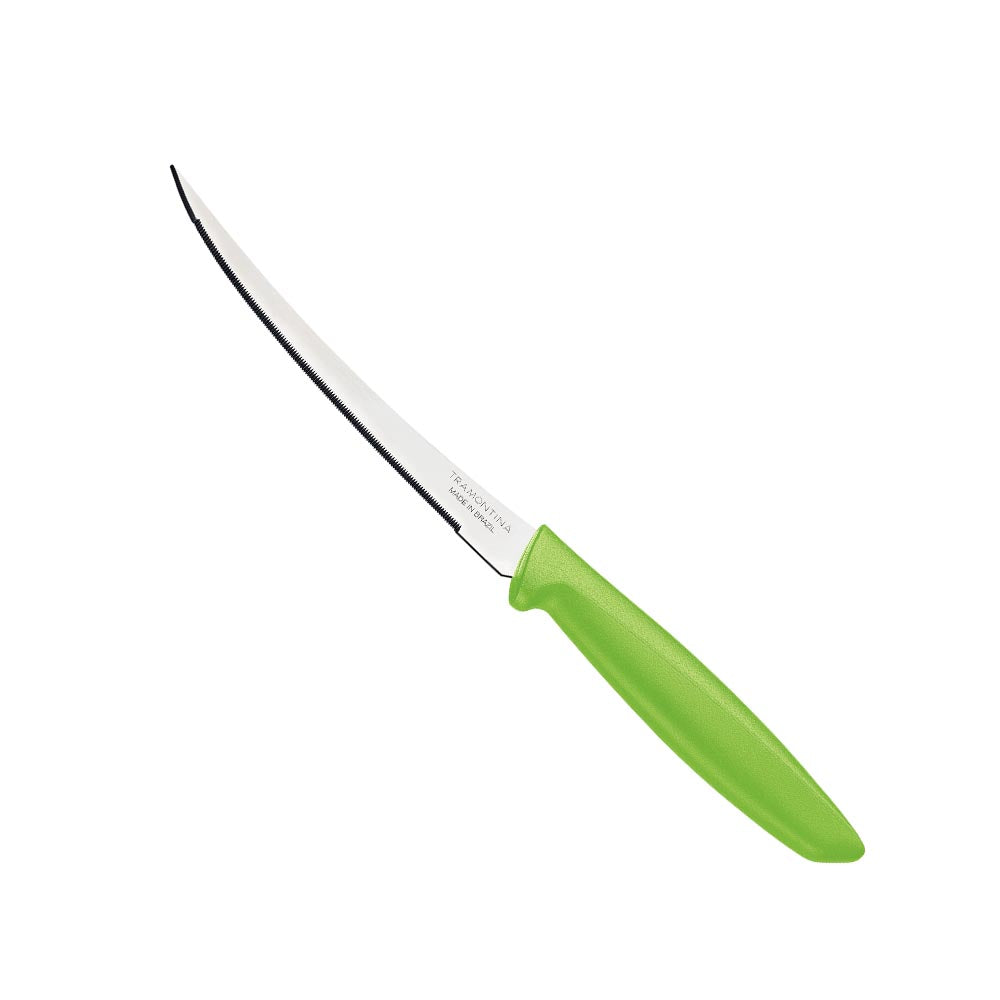 Tramontina Plenus 13cm Smooth Stainless Steel Tomato Knife - Green