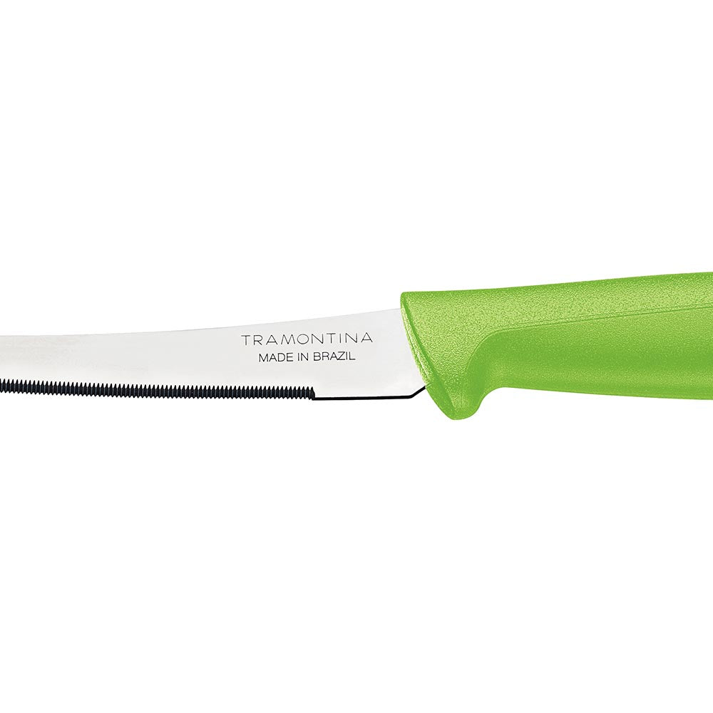 Tramontina Plenus 13cm Smooth Stainless Steel Tomato Knife - Green