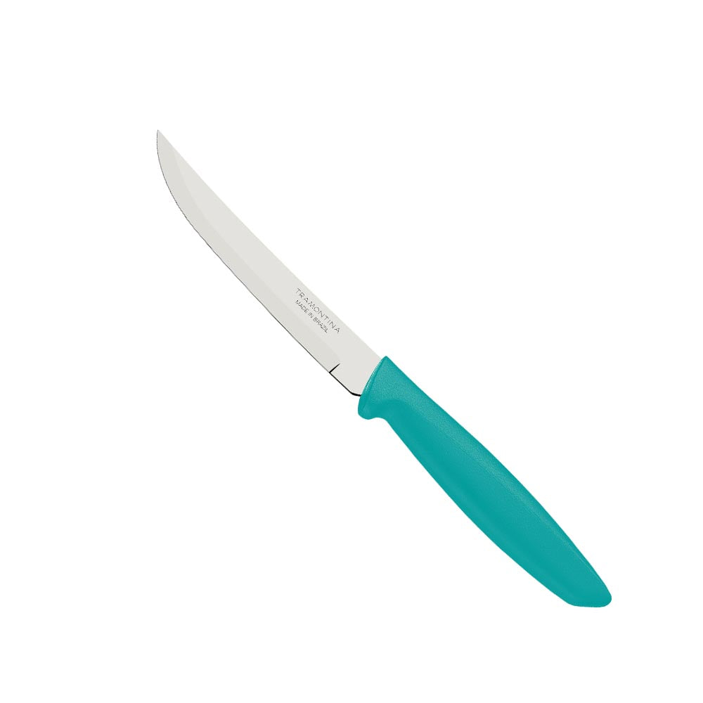 Tramontina Plenus 13cm Smooth Stainless Steel Utility/Fruit Knife - Turquoise