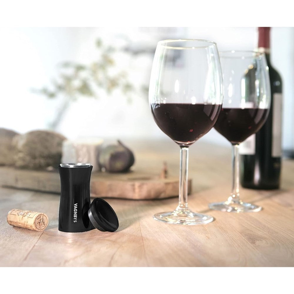 VAGNBYS Wine Pourer, Aerator, Decanter & Stopper: 7-in-1 Wine Tool in Matt Black
