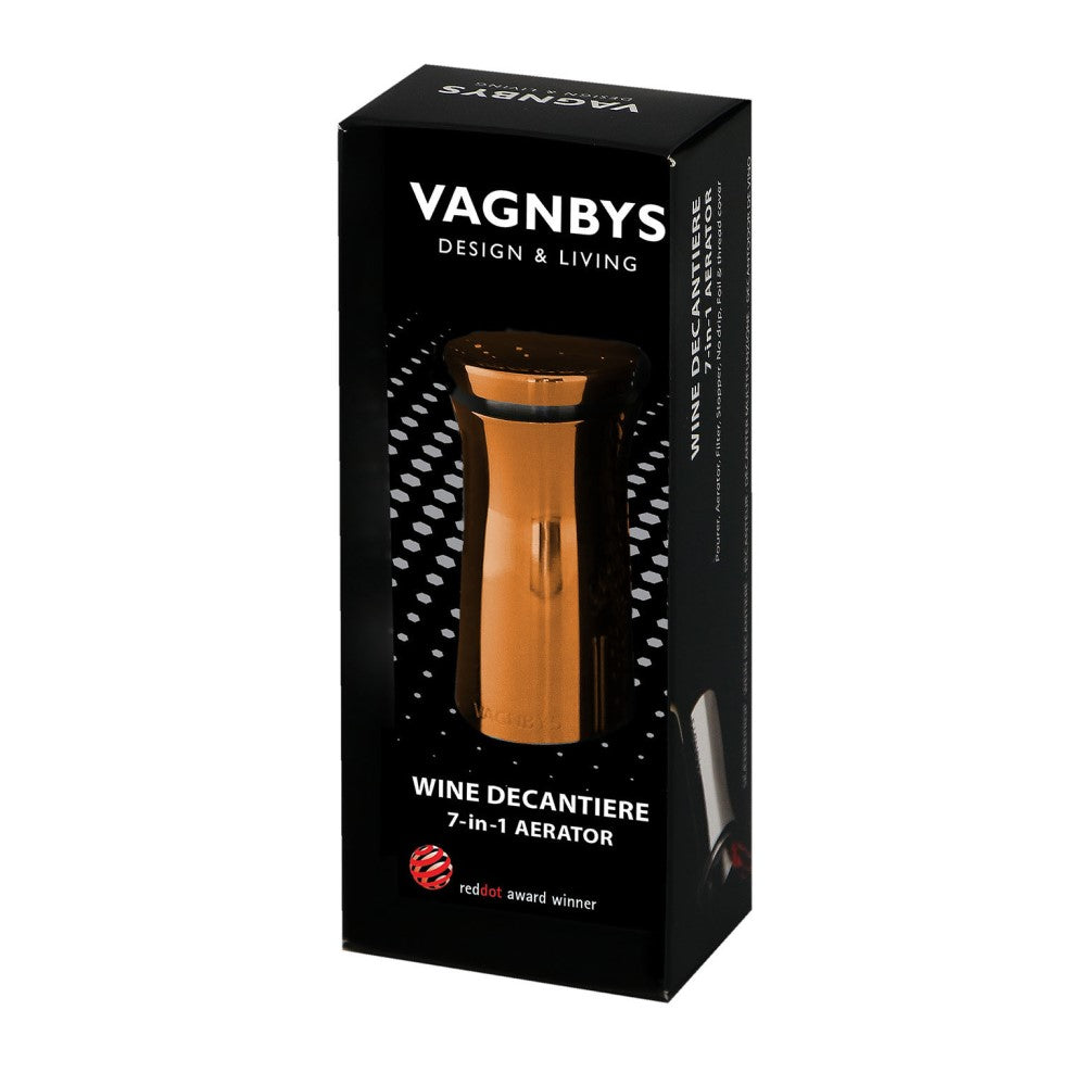 VAGNBYS Wine Pourer, Aerator, Decanter & Stopper: 7-in-1 Wine Tool in Copper