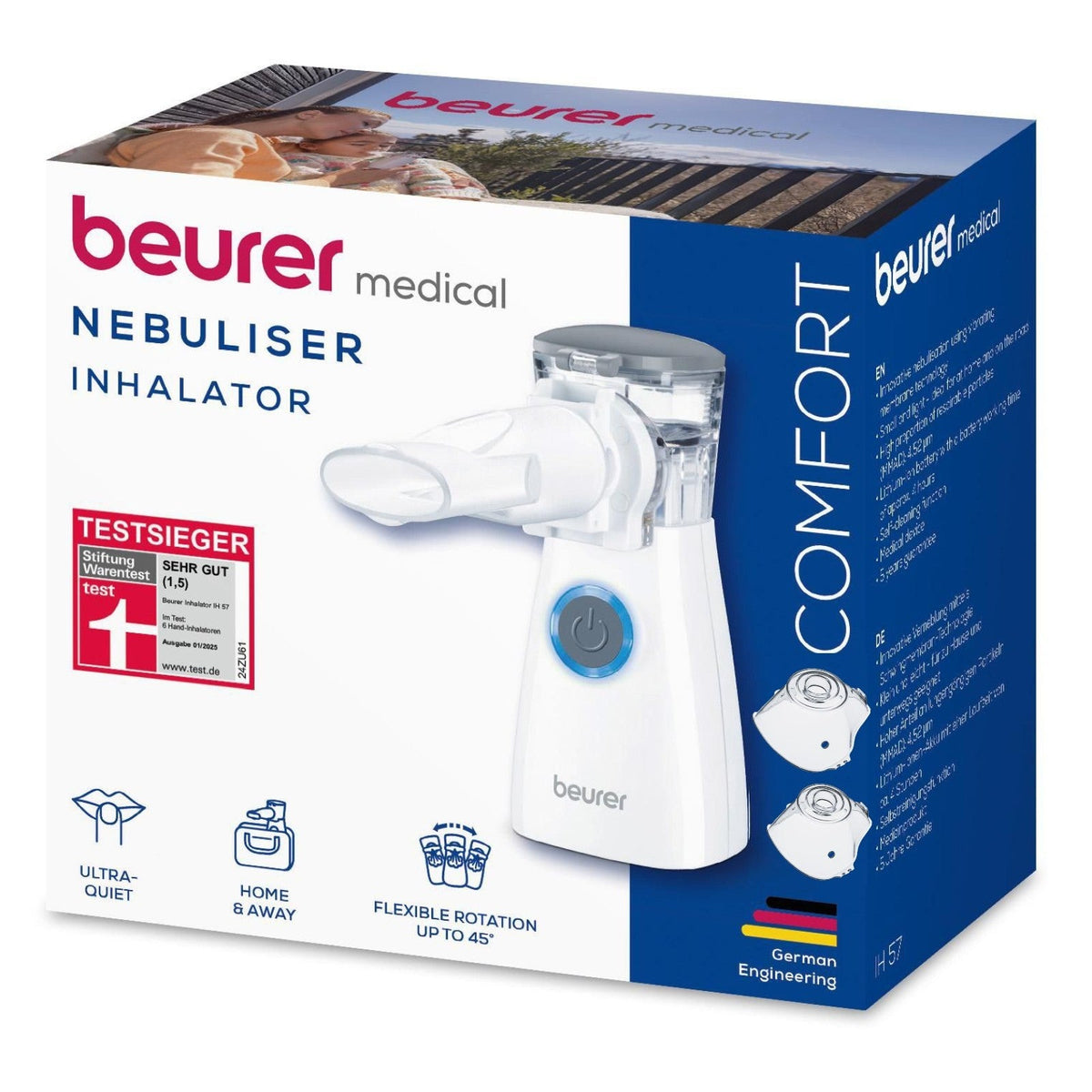 Beurer IH 57 Nebuliser Ideal for Adults, Children & Travel: Compact & USB Rechargeable
