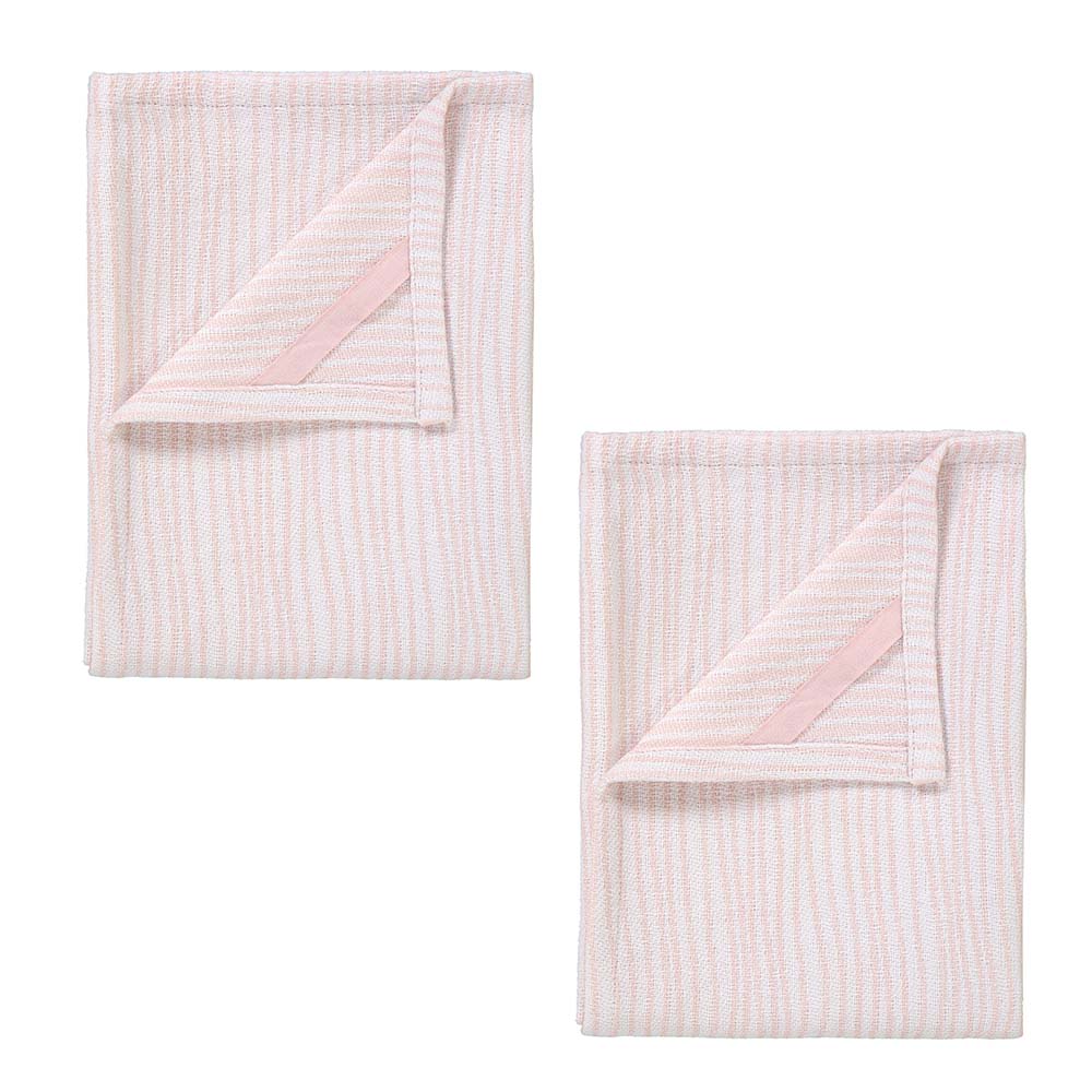 Blomus BELT Set of 2 Premium Quality Tea Towels - Lily White/Rose Dust