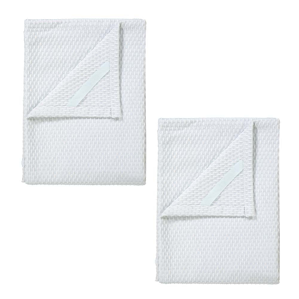 Blomus RIDGE Set of 2 Premium Quality Tea Towels - Lily White/Microchip