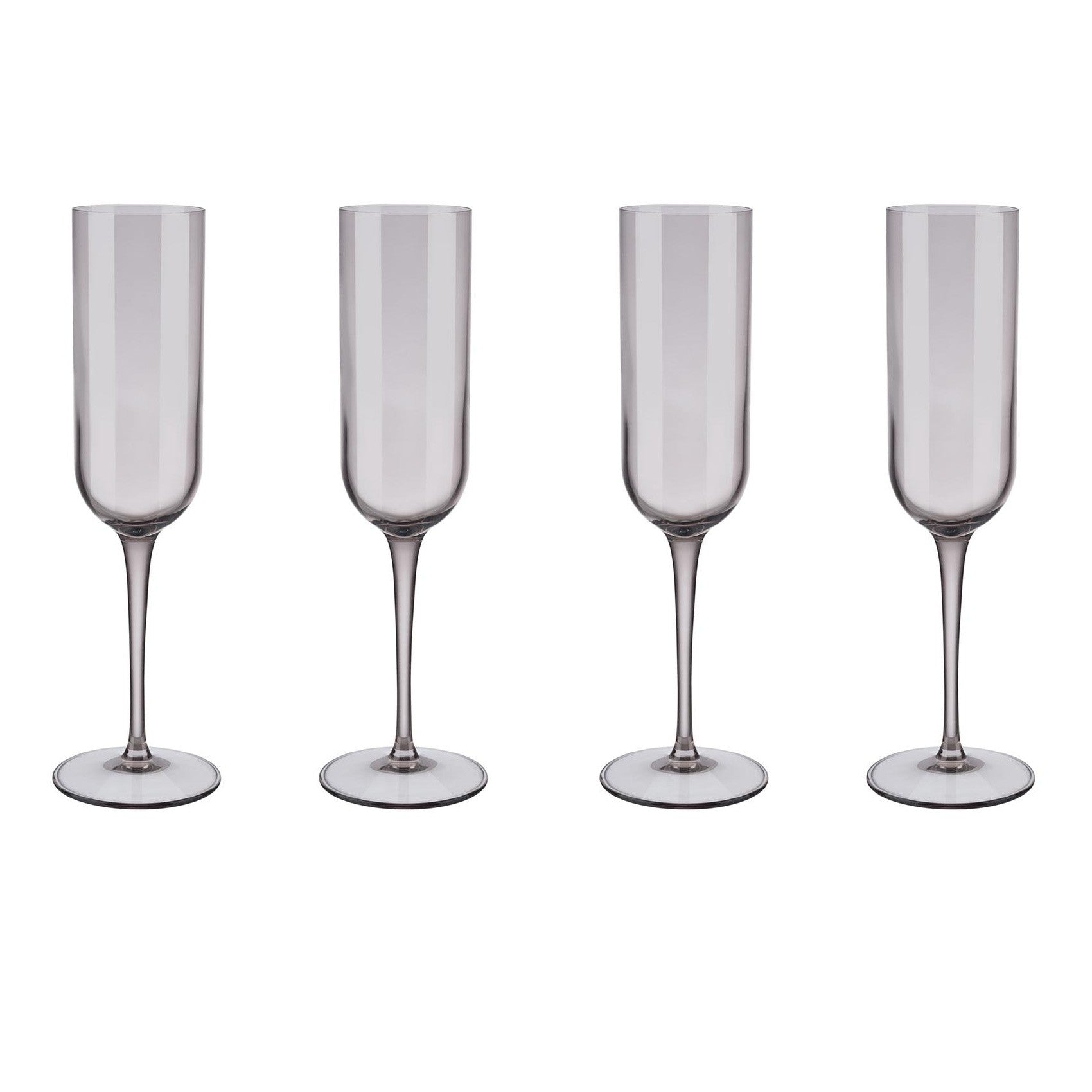 Blomus Champagne Flute Glasses Tinted in Brown-Rose Fungi Fuum Set of 4