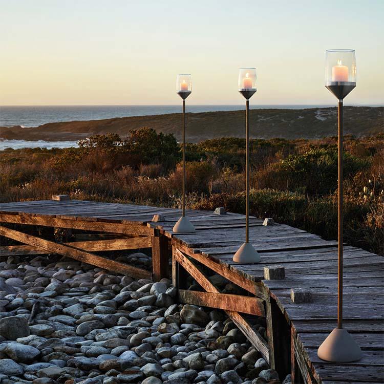 Blomus Outdoor Candle on Beechwood Pole ATMO