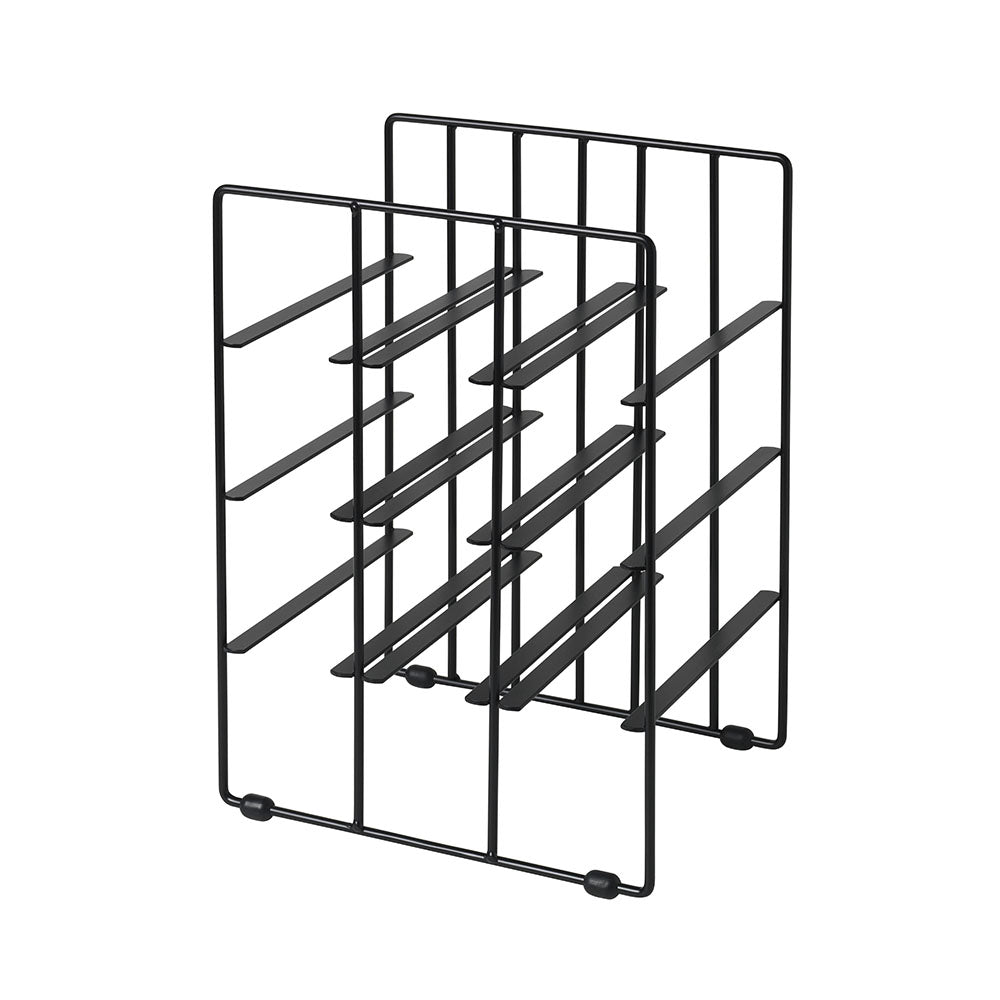 Blomus PILARE Wine Rack for 9 Bottles - Matt Black Steel