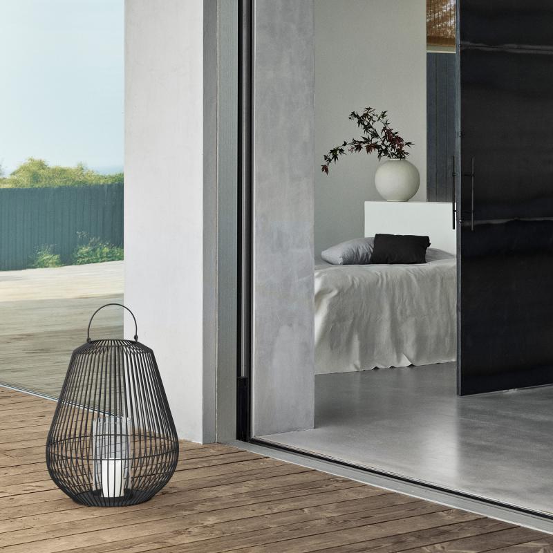 Blomus Lantern - Powder Coated Steel in Steel Grey: Medium 51x62cm Nidea