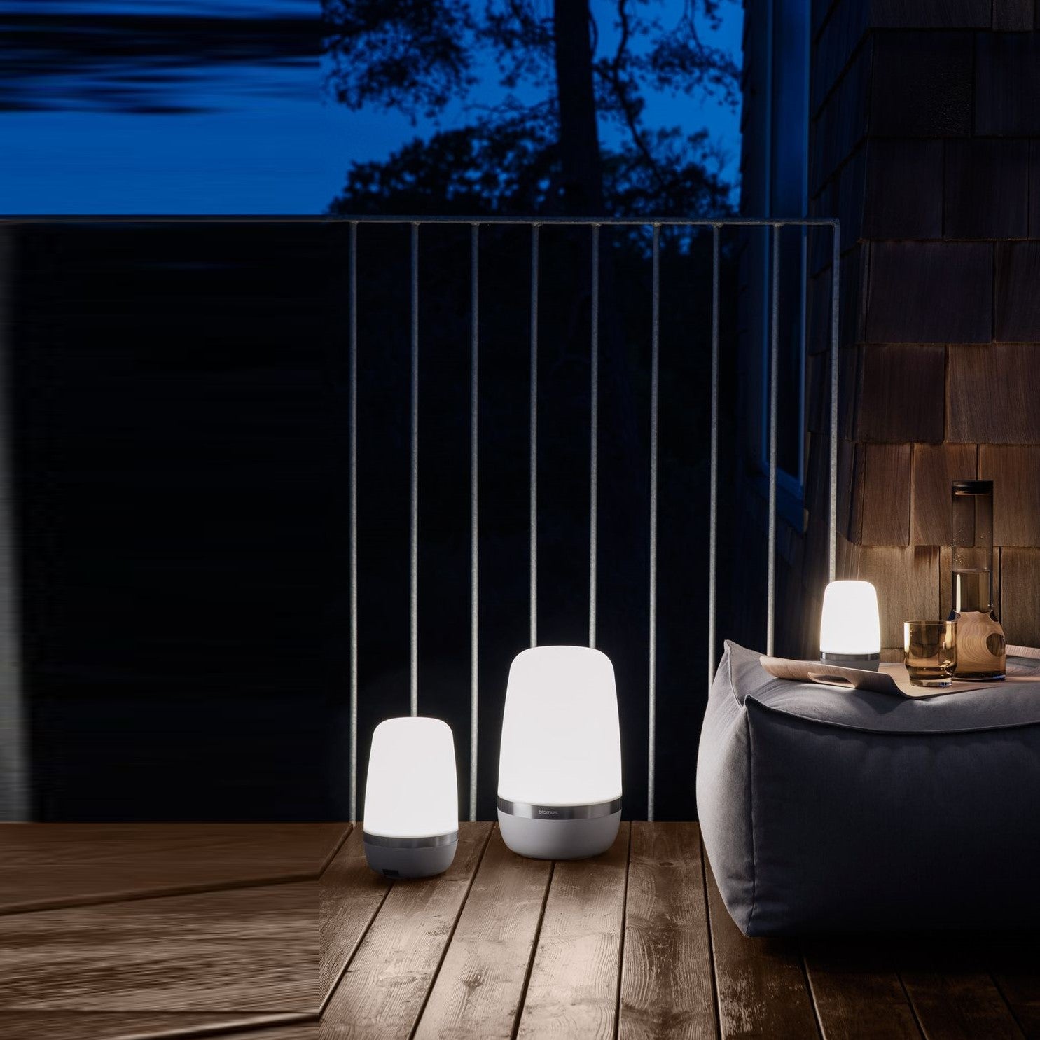 Blomus SPIRIT Rechargeable LED Light for Outdoor or Indoor - 35cm (Warm Grey)