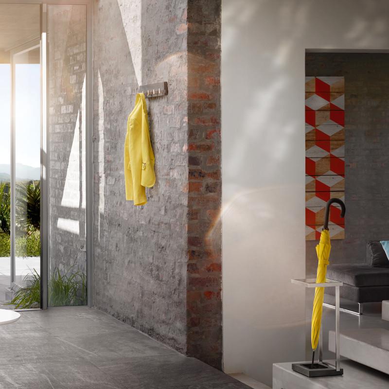 blomus Coat Rack Wall Mounted Artificial Stone with 5 Matt Steel Hooks