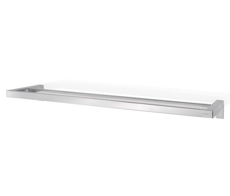 Blomus Wall-Mounted Double Towel Rail: Polished Silver Stainless-Steel H 5cm W 15cm L 64cm MENOTO (68684)