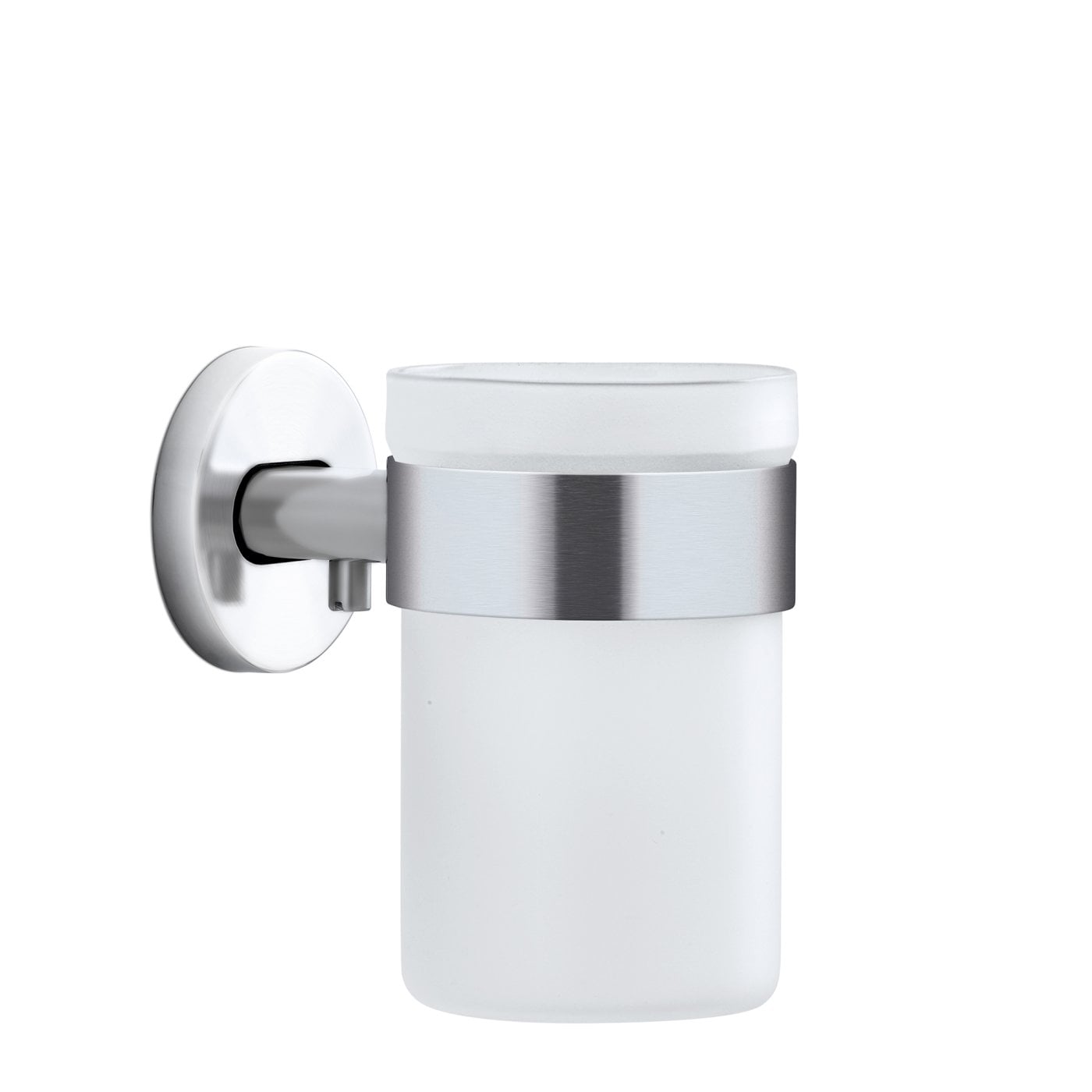 Blomus AREO Wall-Mounted Toothbrush Glass with Stainless-Steel Holder