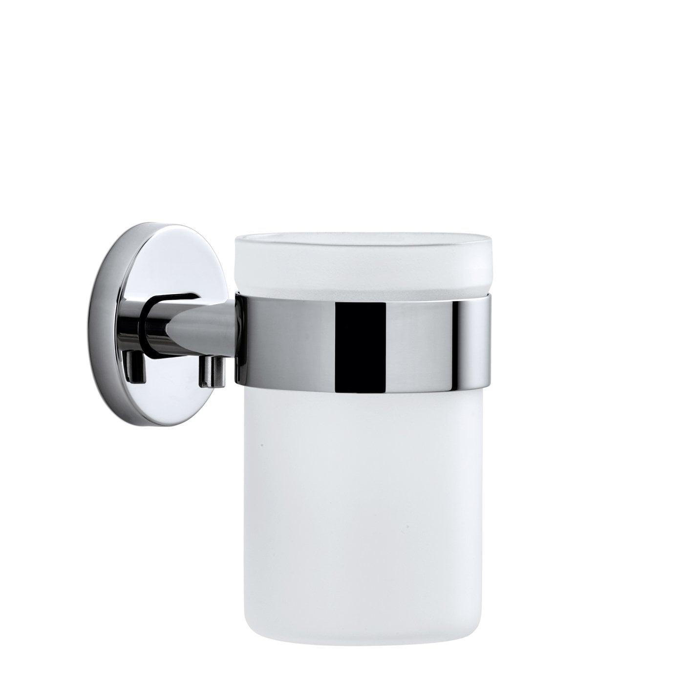 Blomus AREO Wall-Mounted Toothbrush Glass with Stainless-Steel Holder