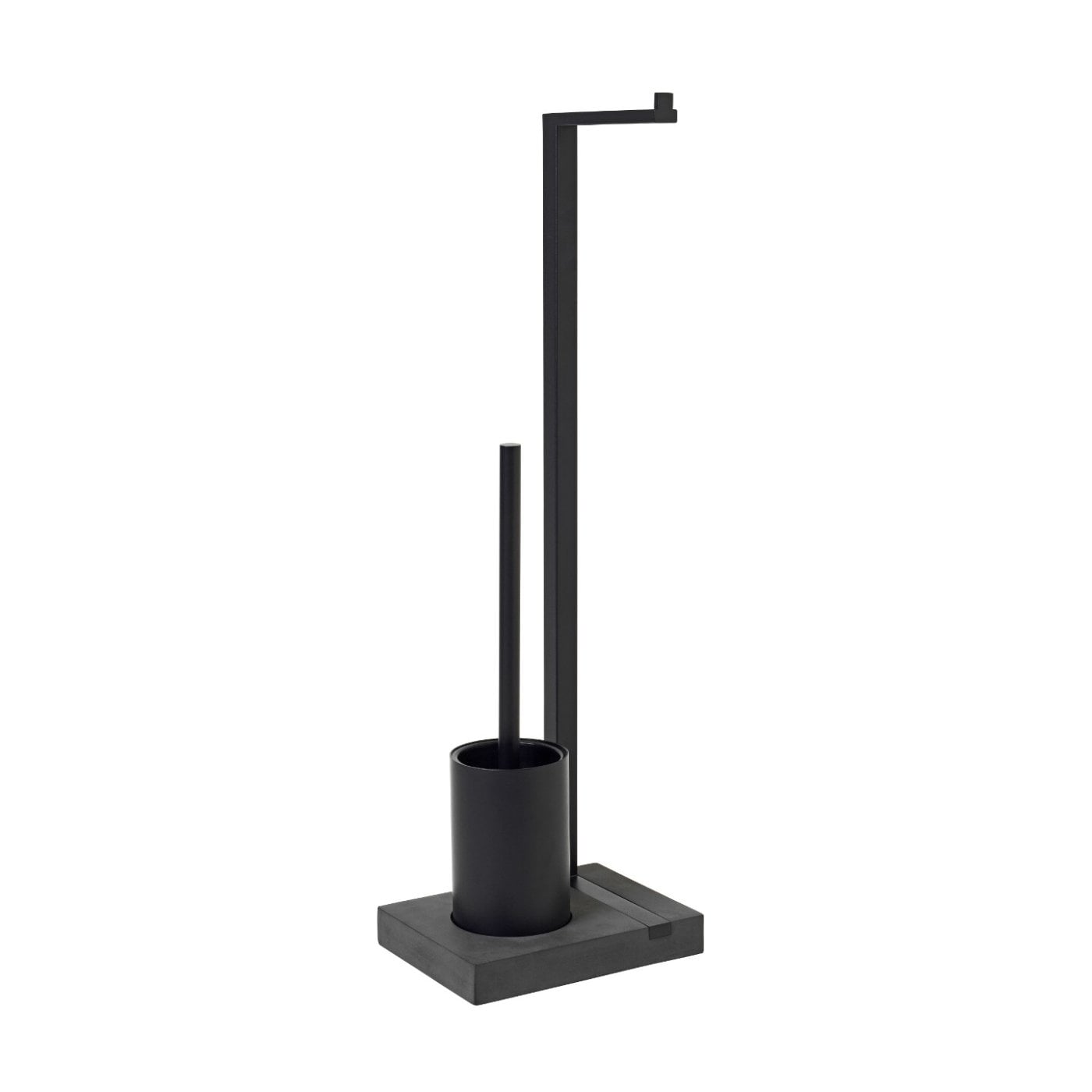 Blomus MENOTO Toilet Roll Holder & Brush Caddy, Black