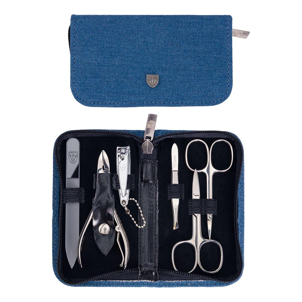 Kellermann Manicure set jeans blue, fashion material 7244 P N