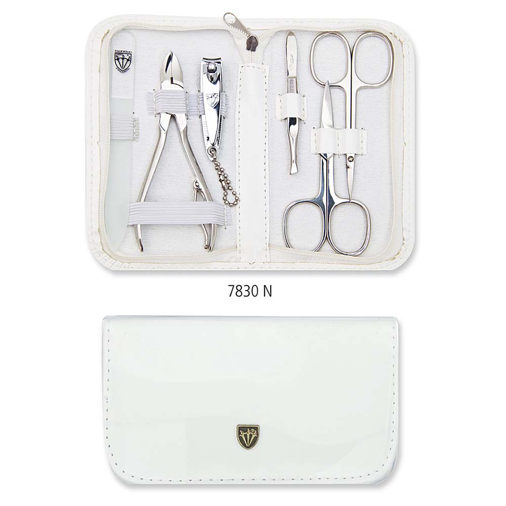 Kellermann Manicure Set White, Artificial Leather 6 Pieces