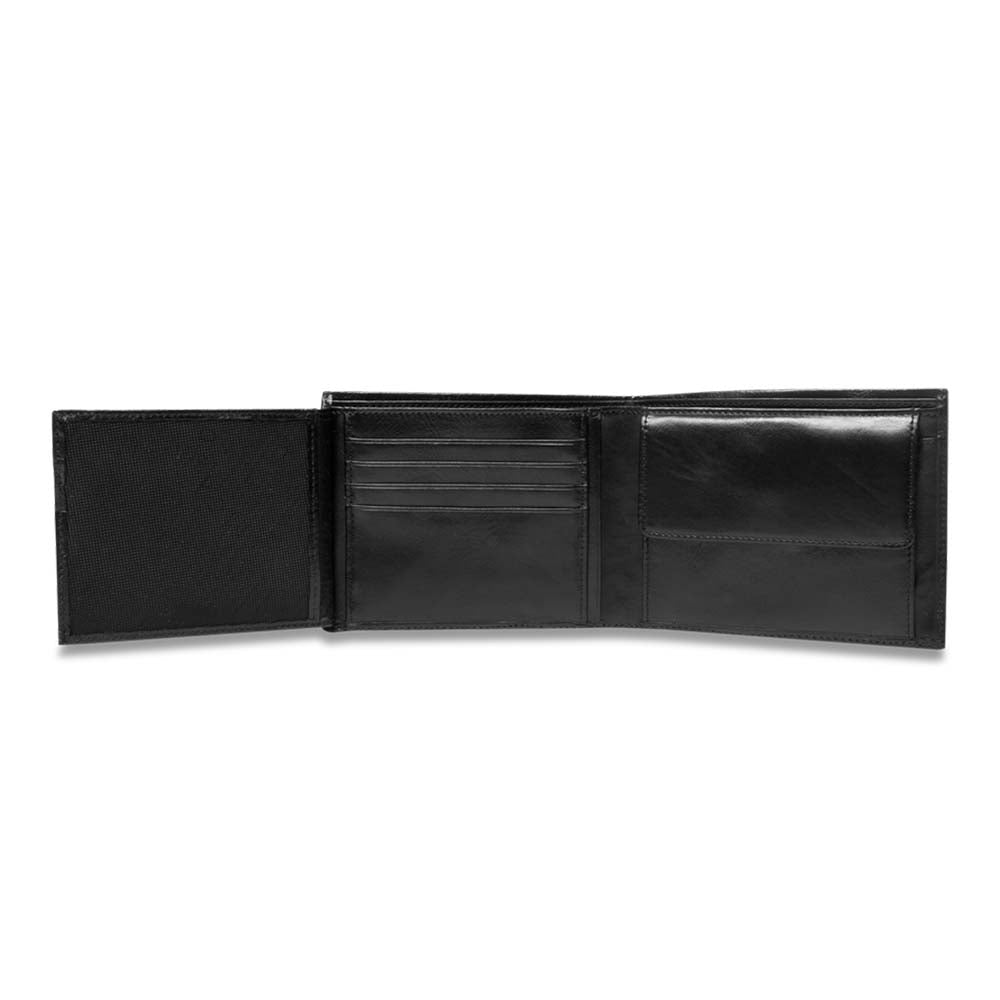 Picard Man's Landscape Apache Cow Leather Wallet - Black