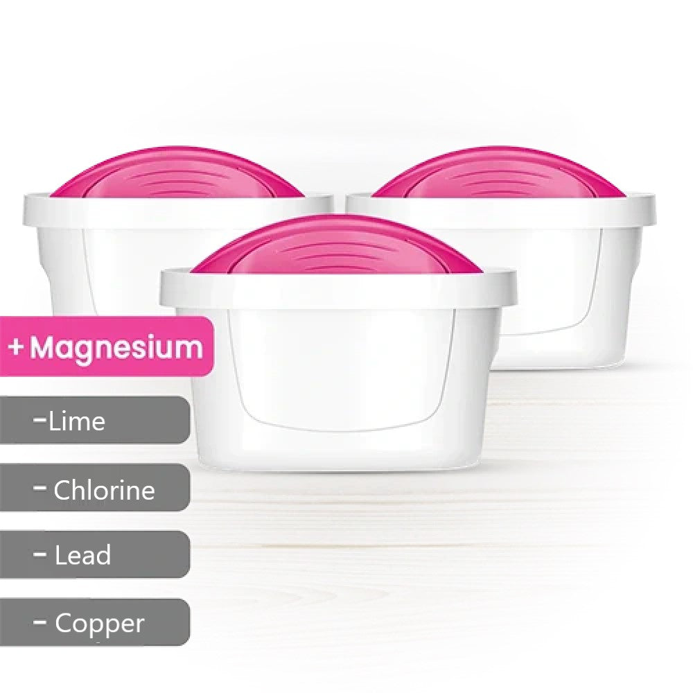 PearlCo UNIMAX Magnesium Enriched Water Filter Cartridges: Compatible with Brita - Set of 3