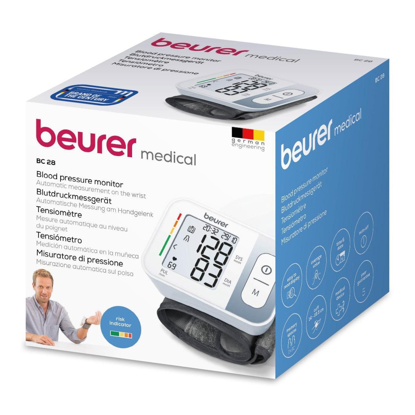 Beurer Germany Wrist Blood Pressure Monitor BC 28 Risk & Arrhythmia Alert