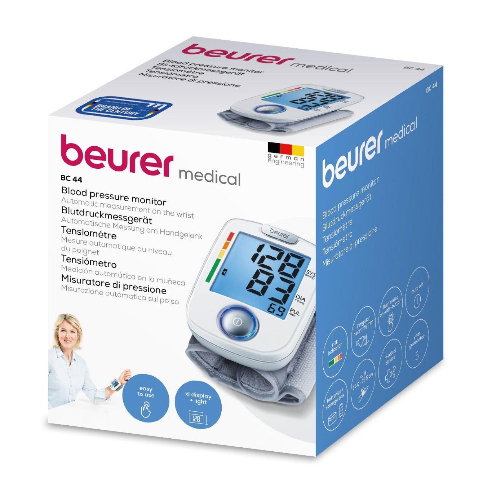Beurer Germany BC 44 Wrist Blood Pressure Monitor Risk & Arrhythmia Alerts