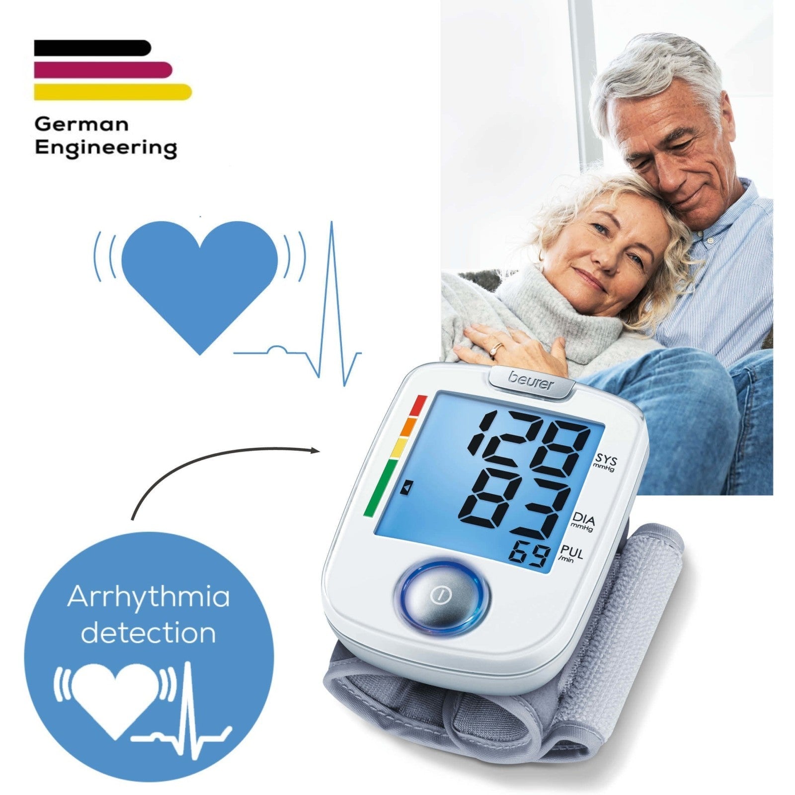 Beurer Germany BC 44 Wrist Blood Pressure Monitor Risk & Arrhythmia Alerts