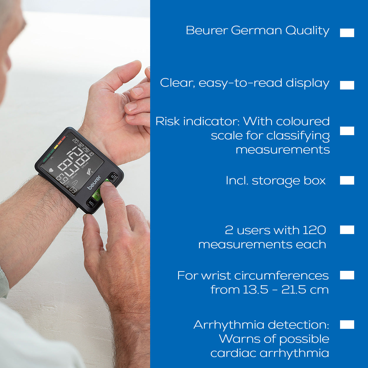 Beurer Wrist Blood Pressure Monitor BC 87 Bluetooth & Arrhythmia Detection