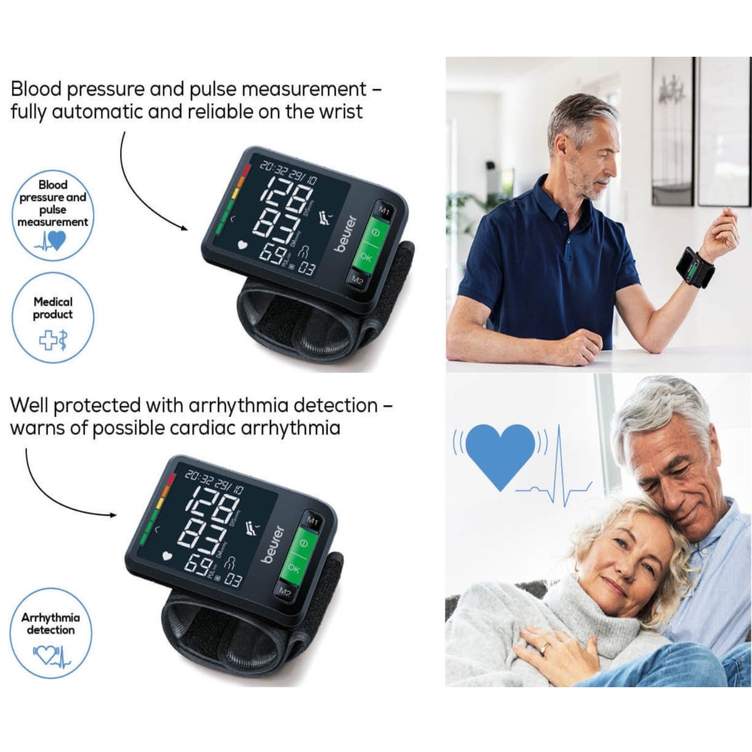 Beurer Wrist Blood Pressure Monitor BC 87 Bluetooth & Arrhythmia Detection