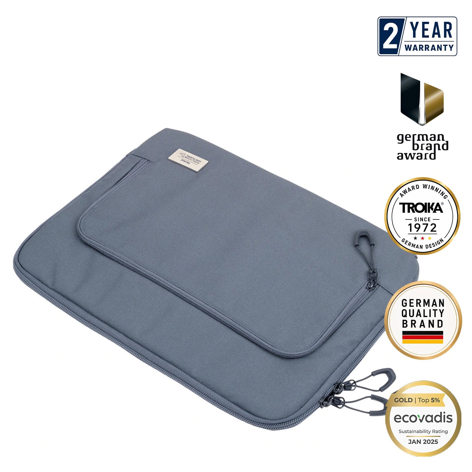 TROIKA Germany 14in Laptop Tablet Bag | AirTag Pocket | Recycled Ocean Plastic