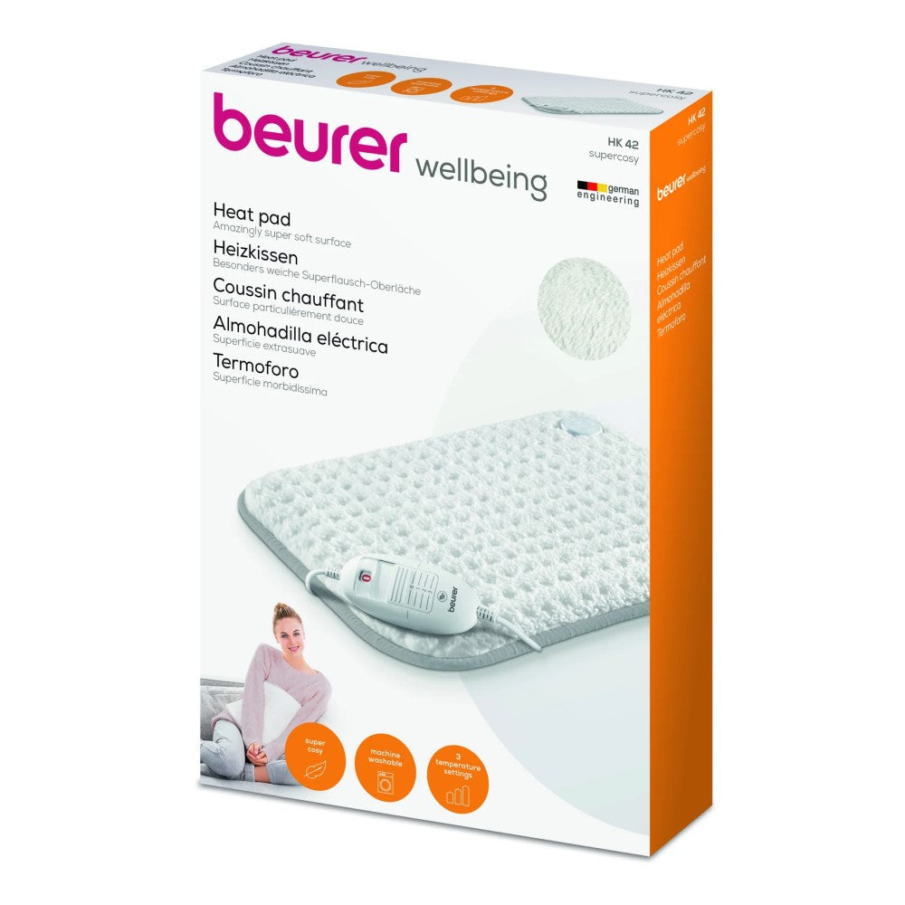 Beurer HK 42 COSY Heating Pad: XL 44x33cm. Low Energy Use & Super Fleecy