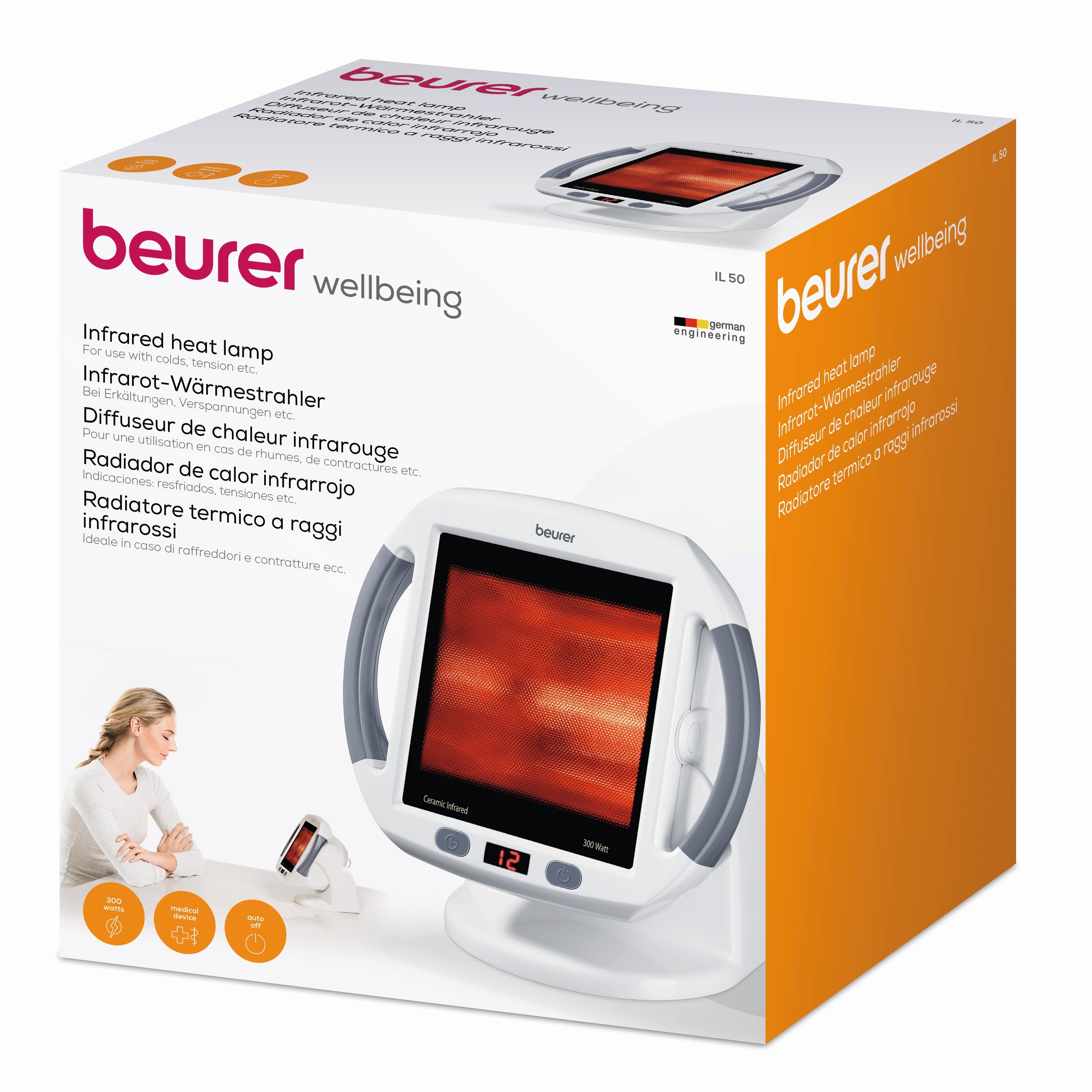 Beurer IL 50 Infrared Heat Lamp 300W: Soothing for Colds & Muscle Strain