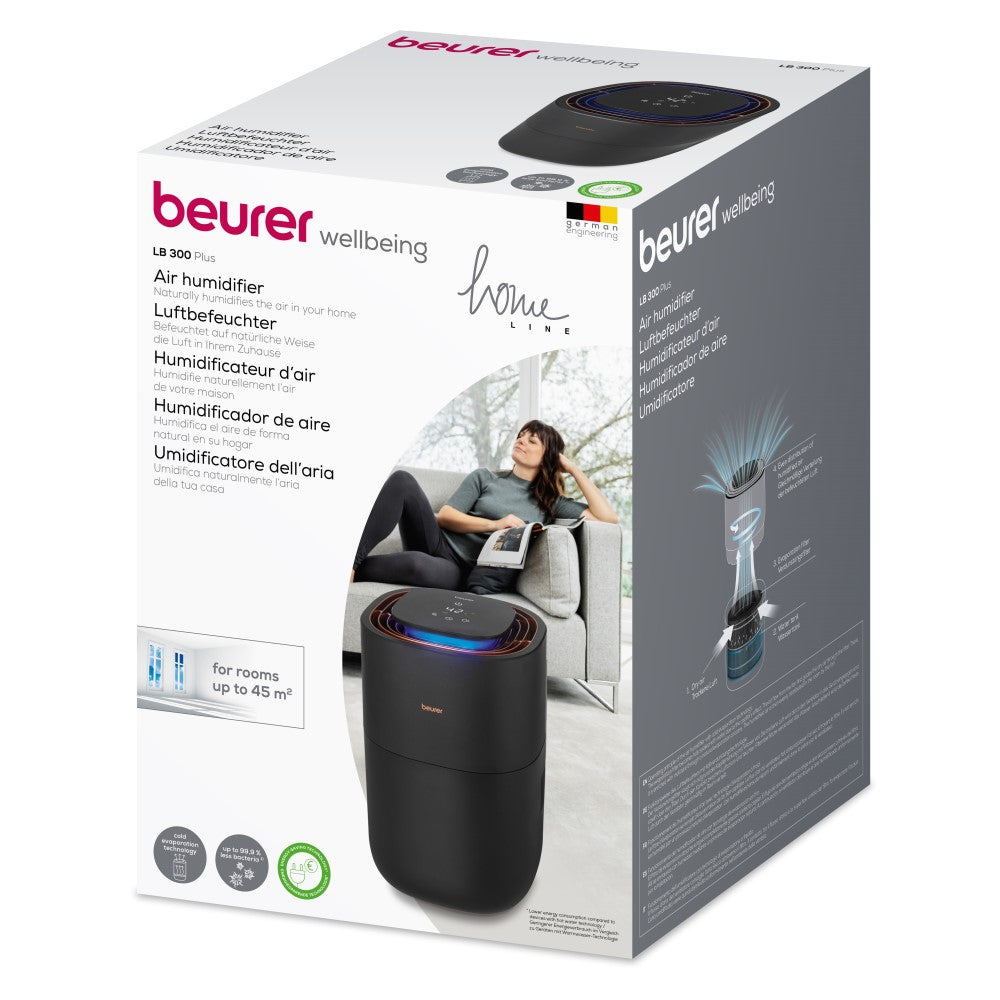 Beurer Air Humidifier: Hygienic Cold Evaporation Technology to 45m2: LB 300 Plus
