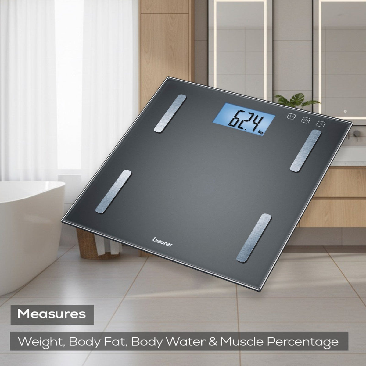 Beurer Germany Diagnostic Scale | Body Fat Bathroom Scale, BMI, Muscle BF 180