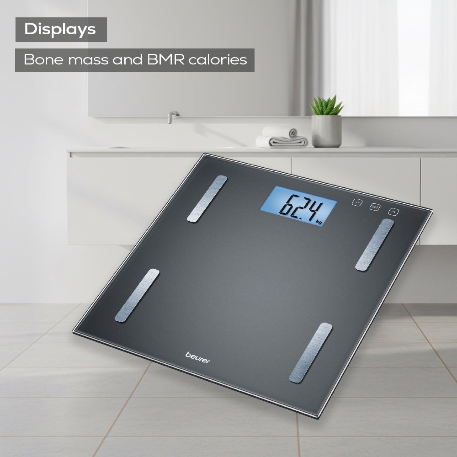 Beurer Germany Diagnostic Scale | Body Fat Bathroom Scale, BMI, Muscle BF 180