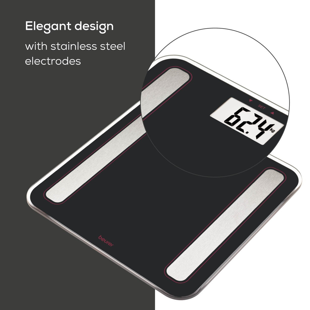 Beurer BF 183 LE25 Diagnostic Bathroom Scale: Weight, Body Fat, Body Water, Muscle Percentage, BMI, Visceral Fat & Metabolic Age