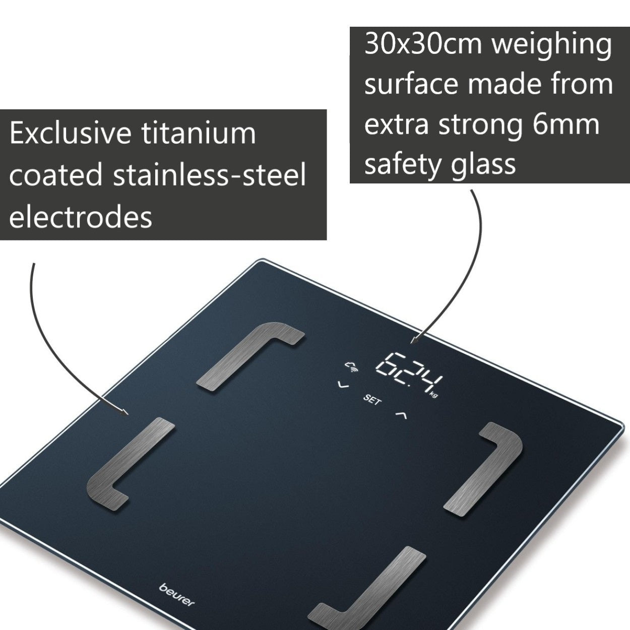 Beurer Diagnostic Scale BF 880 WIFI + App | BMI, Body Fat, Muscle Ratio, Weight & More