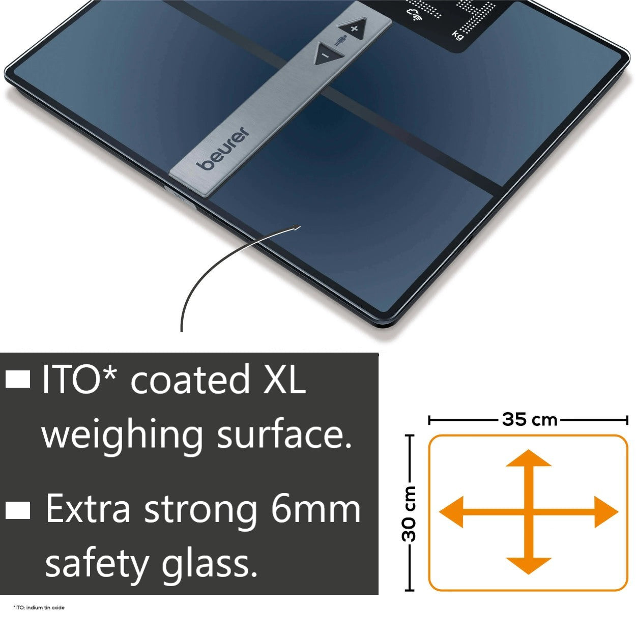Beurer BF 980 WIFI Diagnostic Bathroom Scale | BMI, Fat, Muscle, Heart Rate & More| Monitor via App | USB Recharged