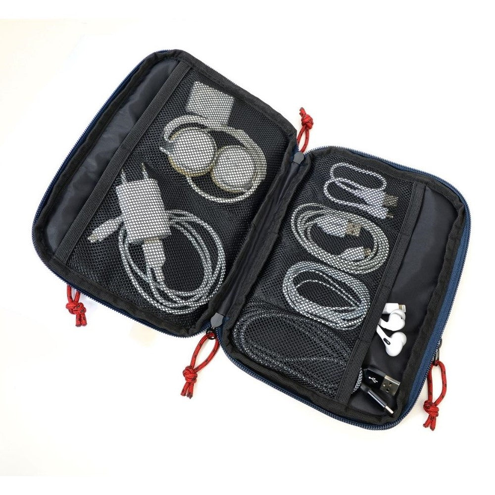 TROIKA Germany Cable Bag / Electronic Accessories Organiser Case: Tech Pouch 2 in Blue