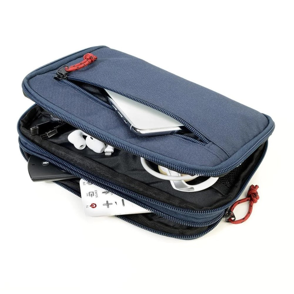 TROIKA Germany Cable Bag / Electronic Accessories Organiser Case: Tech Pouch 2 in Blue