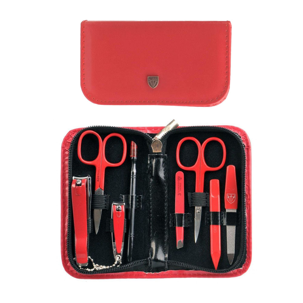 Kellermann Manicure Set 8x Red Nail Tools in Red Case BL 9204MC RED