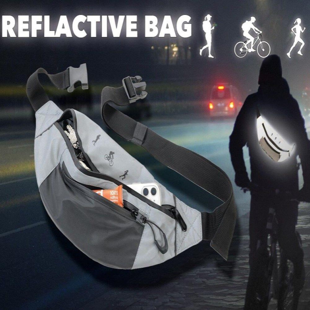 Troika Belt Bag for Wear Over Chest, Back or Waist - Reflective Moon Bag