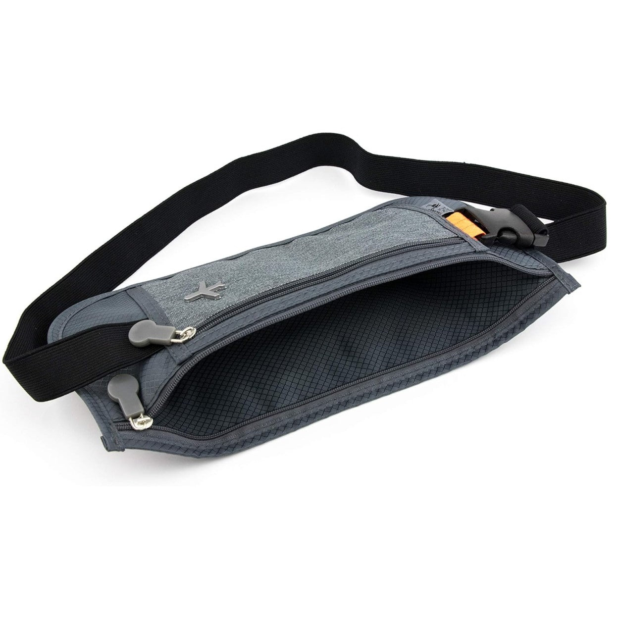 TROIKA Belt Bag | Travel Waist Bag | 2 Compartments. RFID Protection for Travel Documents & Cards | Grey