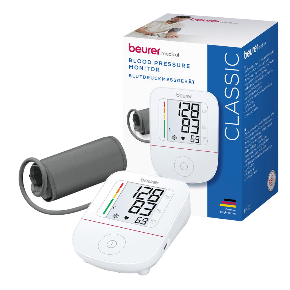 Beurer Germany Blood Pressure Monitor | Upper Arm Cuff 22-42cm | Arrhythmia Detection & Large Display | Reliable Home BP Tracking for Adults | BM 23