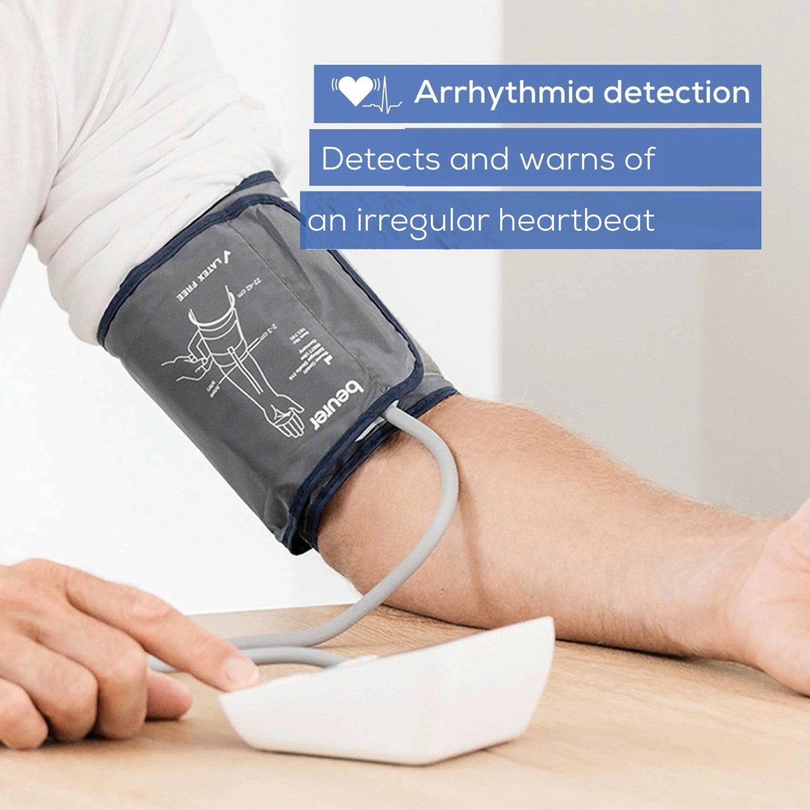 Beurer Germany Blood Pressure Monitor | Upper Arm Cuff 22-42cm | Arrhythmia Detection & Large Display | Reliable Home BP Tracking for Adults | BM 23