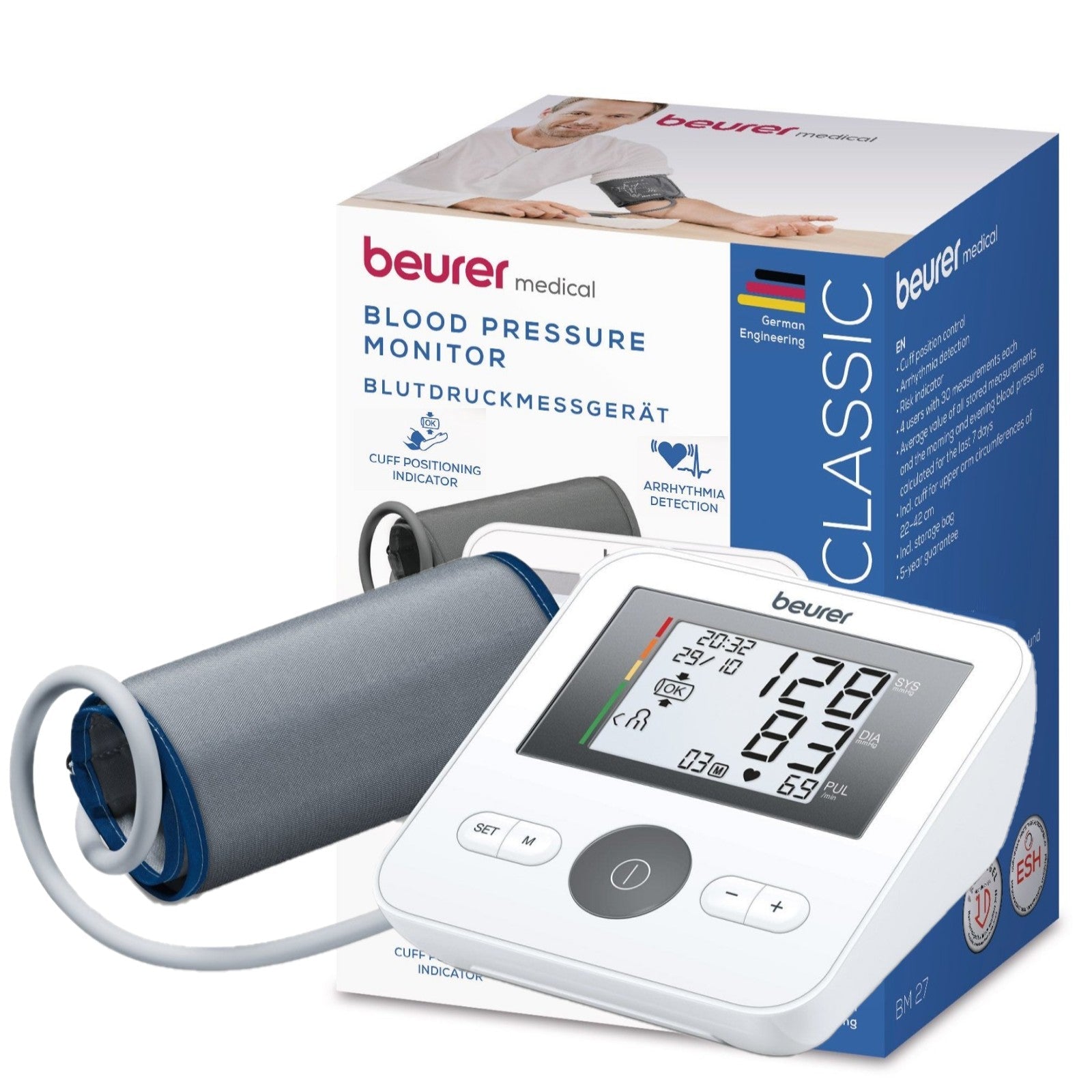 Beurer Germany BM 27 Upper Arm Blood Pressure Monitor | Clinically Accurate | Arrhythmia & Risk Alerts