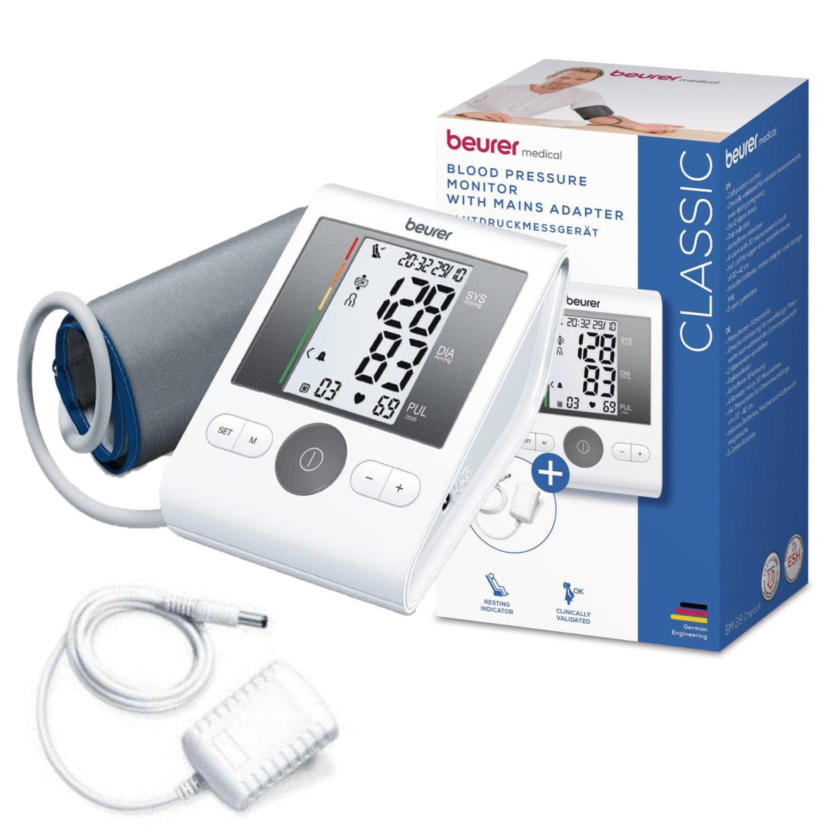 Beurer BM 28 Upper Arm Blood Pressure Monitor with Mains Adaptor | Proven Accuracy
