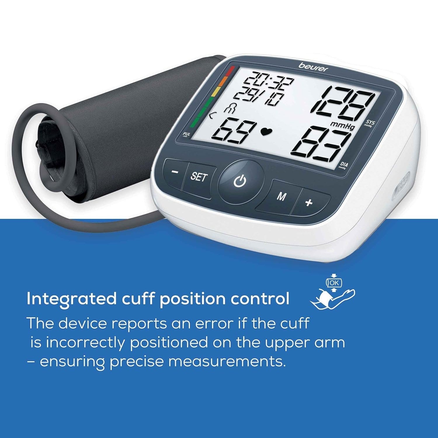 Beurer BM 40 Upper Arm Blood Pressure Monitor with Mains Adaptor and XL Display